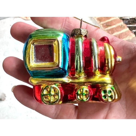 Vintage 90's Christmas Ornaments Set of 3 Santa Claus Train Fire Truck Festive - Picture 10 of 12